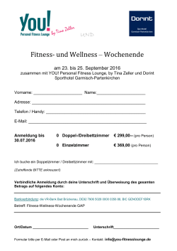 Jetzt anmelden - YOU! Personal Fitness Lounge