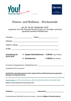 Jetzt anmelden - YOU! Personal Fitness Lounge