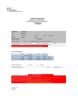 TRAINERVEREINBARUNG 2016/2017