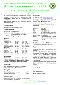 Ausschreibung - Bogensportclub Oberhausen