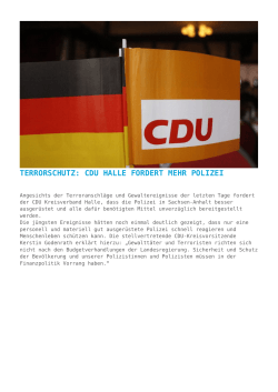 Terrorschutz: CDU Halle fordert mehr Polizei
