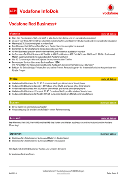 InfoDok 4231: Vodafone Red Business+ Tarife