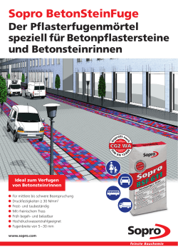 Sopro BetonSteinFuge - Sopro Bauchemie GmbH