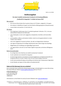 Stellenangebot - Kita Havelbande