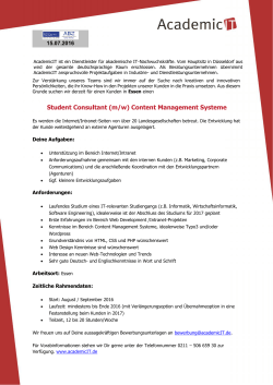 Student Consultant (m/w) Content Management Systeme