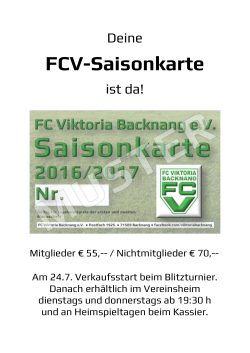 FCV-Saisonkarte - FC Viktoria Backnang