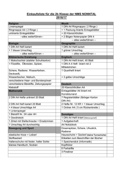 Einkaufsliste 2b 2016 / 17