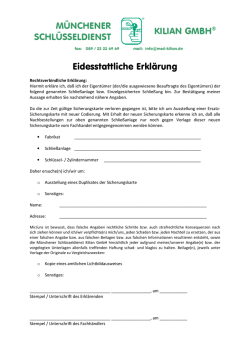 Eidesstattliche Erkl&auml;rung - M&uuml;nchener Schl&uuml;sseldienst Willi Kilian
