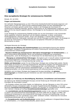 Eine europäische Strategie für emissionsarme Mobilität