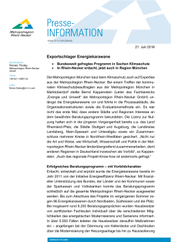 Presse- INFORMATION - Metropolregion Rhein