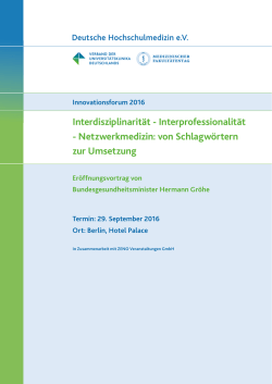 Interdisziplinarit&auml;t - Interprofessionalit&auml;t