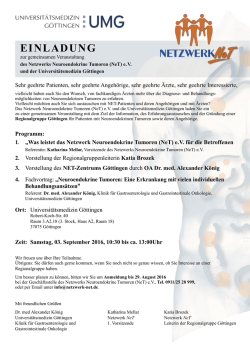 einladung - Netzwerk Neuroendokrine Tumoren (NeT)