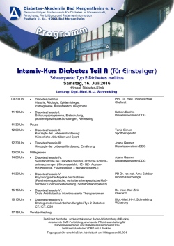 Intensiv-Kurs Diabetes Teil A (f&uuml;r Einsteiger) - Diabetes