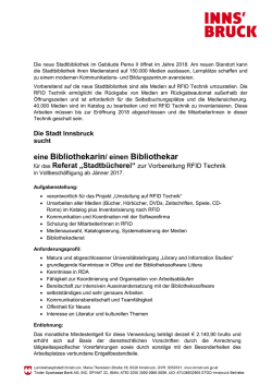 eine Bibliothekarin/ einen Bibliothekar
