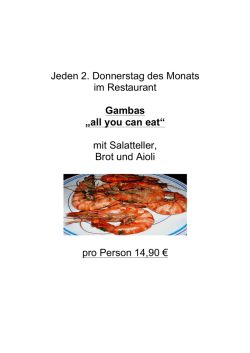 Jeden 2. Donnerstag des Monats im Restaurant Gambas „all you