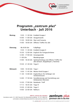 Programm „zentrum plus“ im November 2014