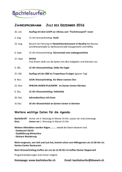 Jahresprogramm Bachtelsurfer