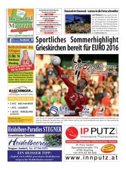 Sportliches Sommerhighlight Grieskirchen bereit für EURO 2016