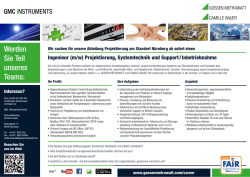 Ingenieur f&uuml;r Projektierung, Systemtechnik, Support / Inbetriebnahme