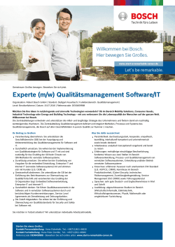 Experte (m/w) Qualitätsmanagement Software/IT