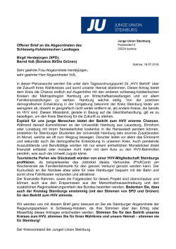 Offener Brief an die Abgeordneten des Schleswig