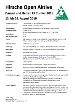 Hirsche Open Aktive - TC Bad Wei&szlig;er Hirsch Dresden eV