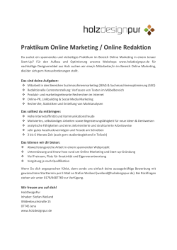 Praktikum Online Marketing / Online Redaktion