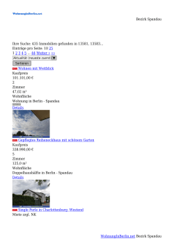 Bezirk Spandau WohnungInBerlin.net Bezirk Spandau Ihre Suche