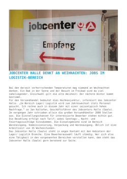 Jobcenter Halle denkt an Weihnachten: Jobs im