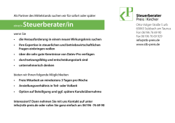 eine/n Steuerberater/in - Steuerberater Detlef Preis