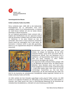 Gro&szlig;er Lombardus-Psalter - Staats- und Universit&auml;tsbibliothek Bremen