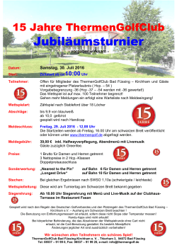Jubiläumsturnier - Golfclubs Bad Füssing