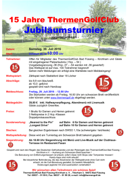 Jubil&auml;umsturnier - Golfclubs Bad F&uuml;ssing