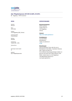 dipl. Pflegefachperson (HF/DN II/AKP), 30-60%