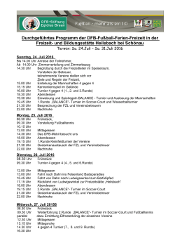 Durchgef&uuml;hrtes Programm der DFB-Fu&szlig;ball