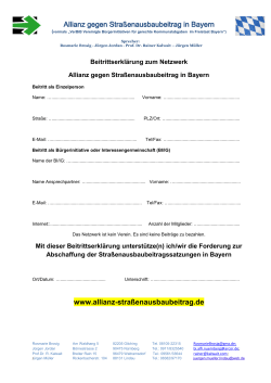 Allianz gegen Straßenausbaubeitrag in Bayern www.allianz