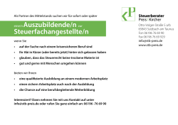 eine/n Auszubildende/n zur Steuerfachangestellte/n