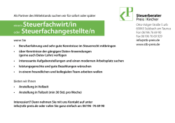 eine/n Steuerfachwirt/in oder Steuerfachangestellte/n
