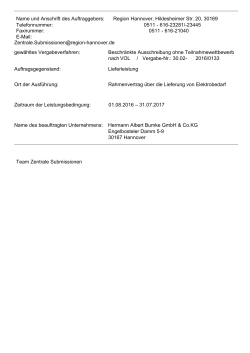 Name und Anschrift des Auftraggebers