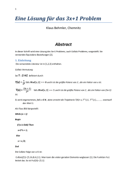 Eine L&ouml;sung f&uuml;r das 3x+1 Problem