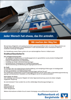 Kreditsachbearbeiter/in - VR