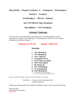 Startliste Frankenliga C/D am 17.07.2016