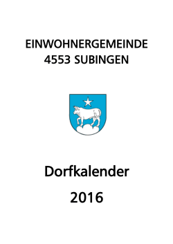Dorfkalender 2016