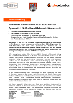 Spatenstich für Breitband Breitband-Kabelnetz