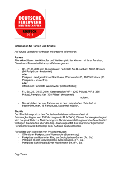 Information f&uuml;r Parken und Shuttle Auf Grund vermehrter Anfragen