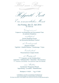 Hofgartl Romantik am 22. Juli 2016