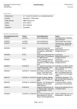 Anbieterkatalog Seite 1 von 18 Stammdaten Anbietername: ILF
