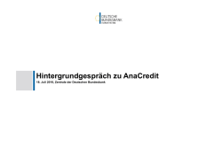 Hintergrundgespr&auml;ch zu AnaCredit