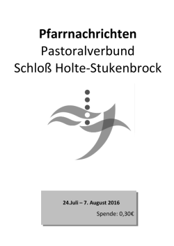 Donnerstag, 4. August 2016 - Pastoralverbund Schlo&szlig; Holte