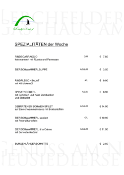 SPEZIALITÄTEN der Woche